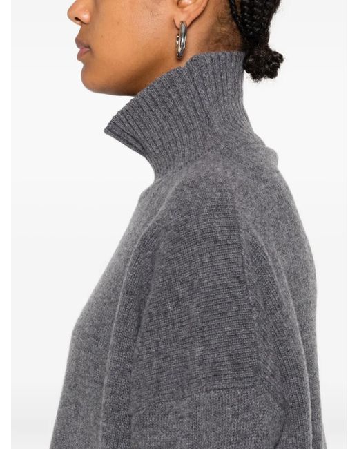 Weekend by Maxmara Gray High-Neck Wool Sweater