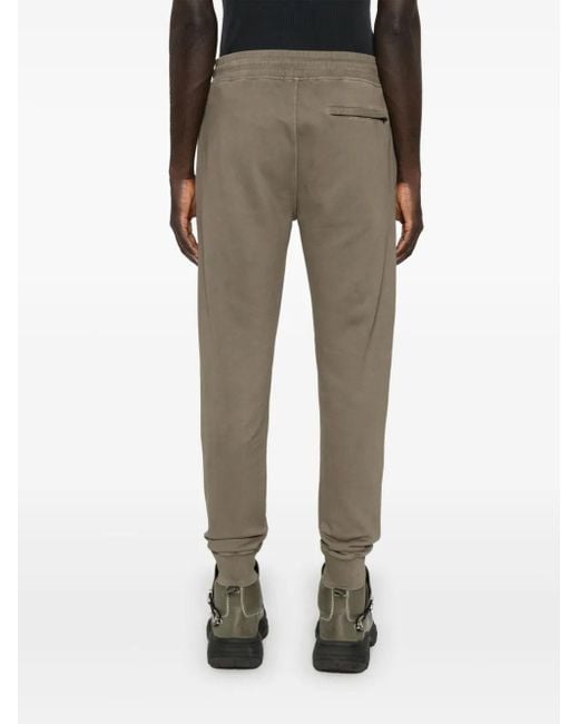 C P Company Gray Relaxed Fit Jogger Pants With Tapered Leg And Embroidered Logo for men