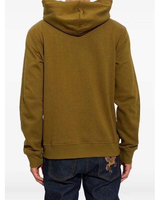 Etro Green Pegaso-Embroidered Drawstring Hoodie for men