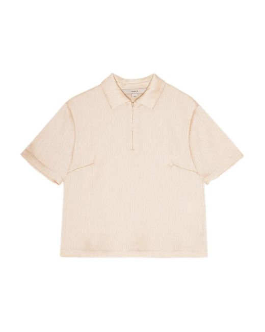Remain Natural Strukturiertes Poloshirt Mit Reißverschluss
