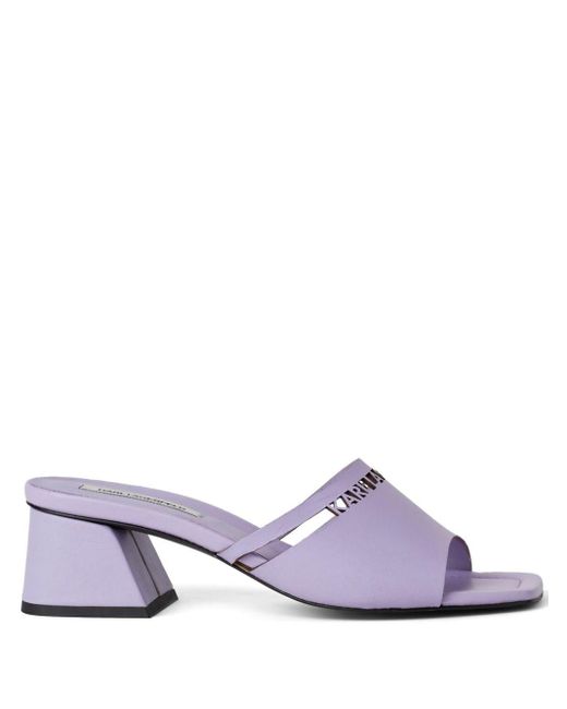 Plaza 55mm leather sandals di Karl Lagerfeld in White