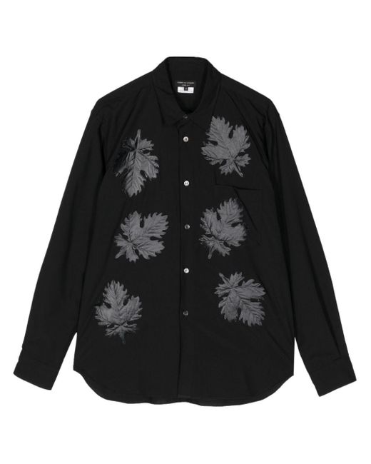 Comme des Garçons Black Leaf-appliqué Buttoned-up Shirt for men