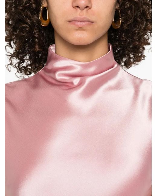 Top con cuello alto Nanushka de color Pink