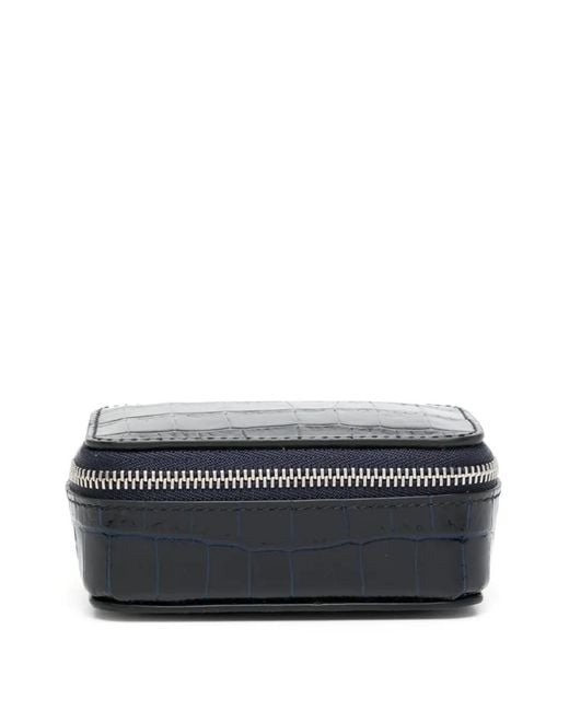 Smythson Gray Crocodille-Effect Leather Box