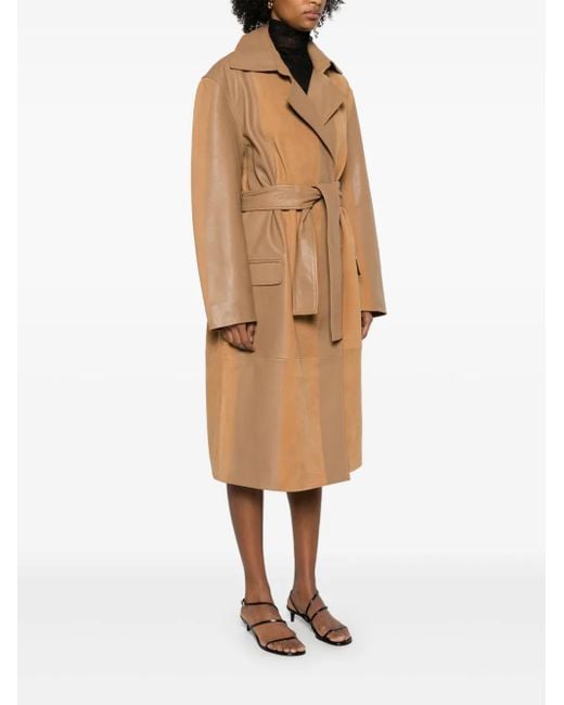 Christopher Esber Natural Scuffed-Leather Coat
