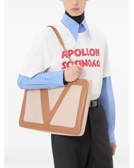 Valentino Garavani Blue Pointed-Collar Cotton Shirt for men