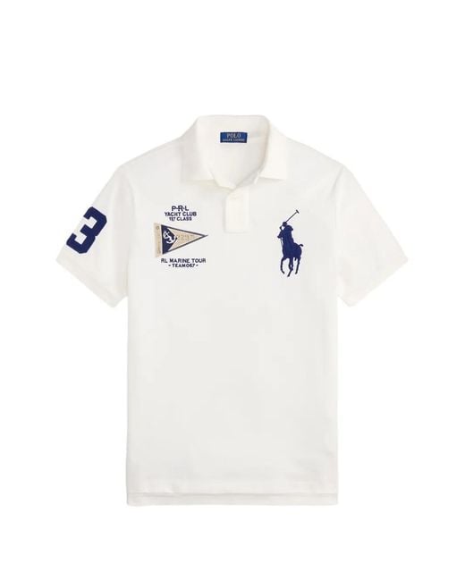 Polo Ralph Lauren White Big Pony Embroidered Polo Shirt for men