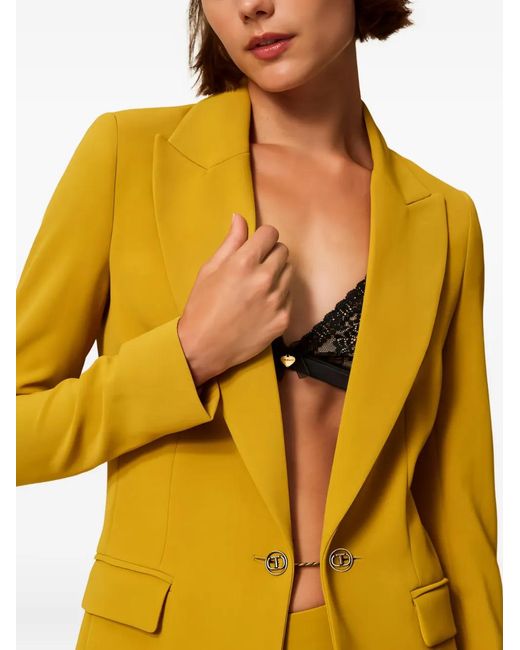 Twinset Yellow Single-Breasted Blazer