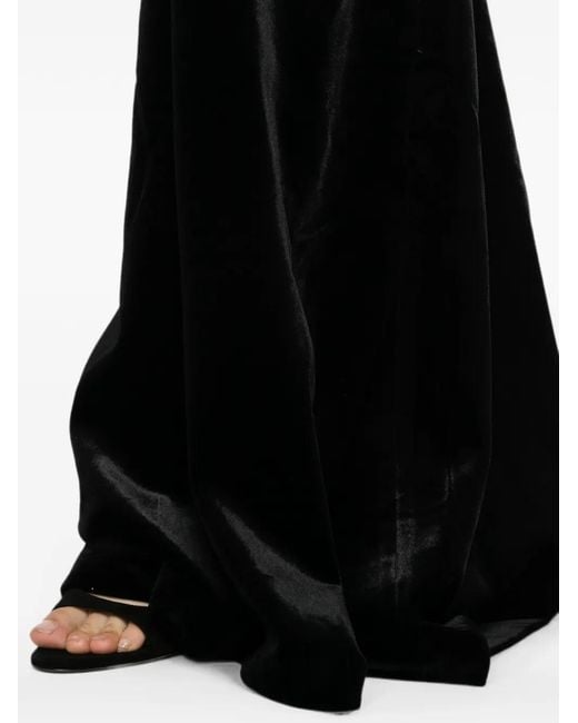 Adamaris Black Bead-Embellished Velvet Maxi Skirt And Top Set