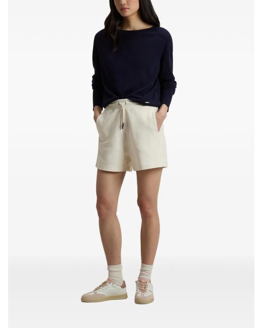 Woolrich White Interlock Drawstring-Elasticated Shorts