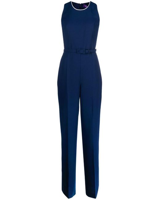 Ralph Lauren Collection Jumpsuit Met Ceintuur in het Blue