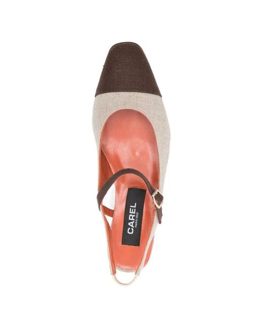 CAREL PARIS White Oceano Cap-Toe Flat Pumps