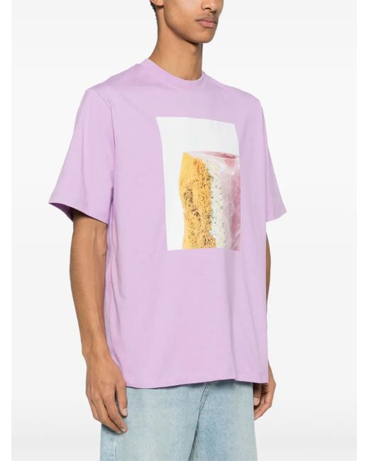 MSGM Pink X Duccio Maria Gambi Photograph-Print T-Shirt