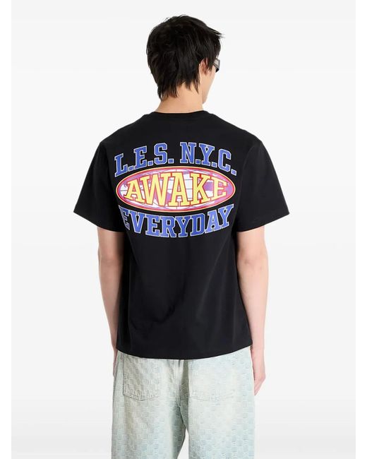 AWAKE NY Black Oval-Logo T-Shirt for men