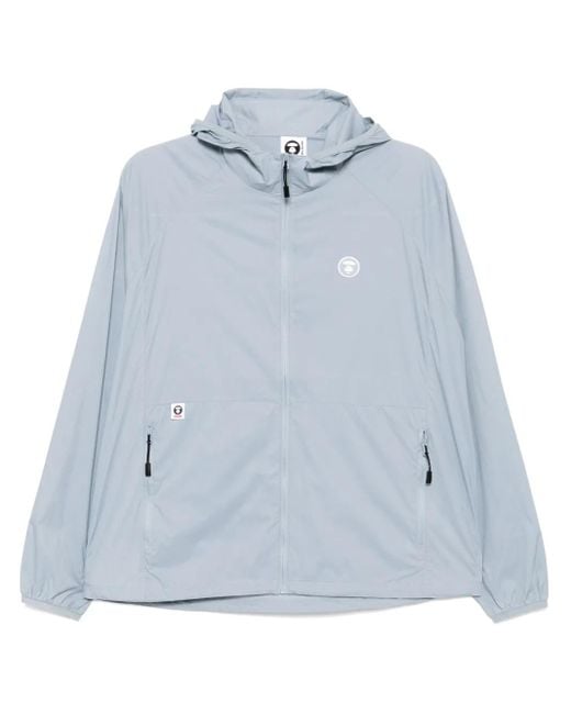 Aape By A Bathing Ape Blue Moonface Logo Windbreaker Jacket for men