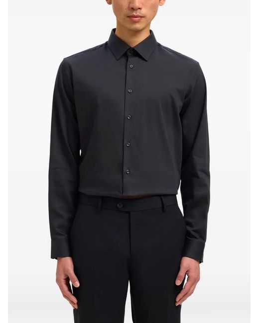 SELECTED Getailleerd Overhemd in het Black voor heren
