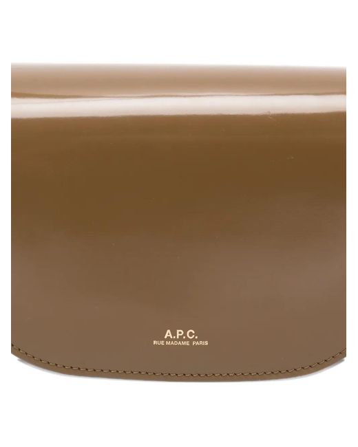 A.P.C. White Sac À Bandoulière Demi-Lune En Cuir Verni
