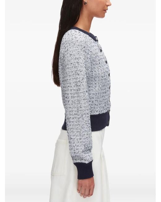 3.1 Phillip Lim Blue Round-Neck Button Cardigan