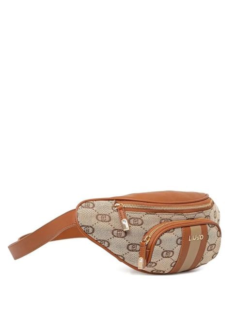 Liu Jo Brown Jacquard-Monogram Belt Bag