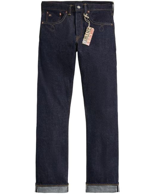 RRL Blue Slim Boot-Full Length-Classic for men