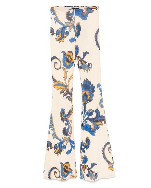Etro Blue All-Over-Print Trousers