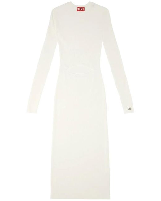 DIESEL White M-Pelagos Cut-Out Detail Midi Dress