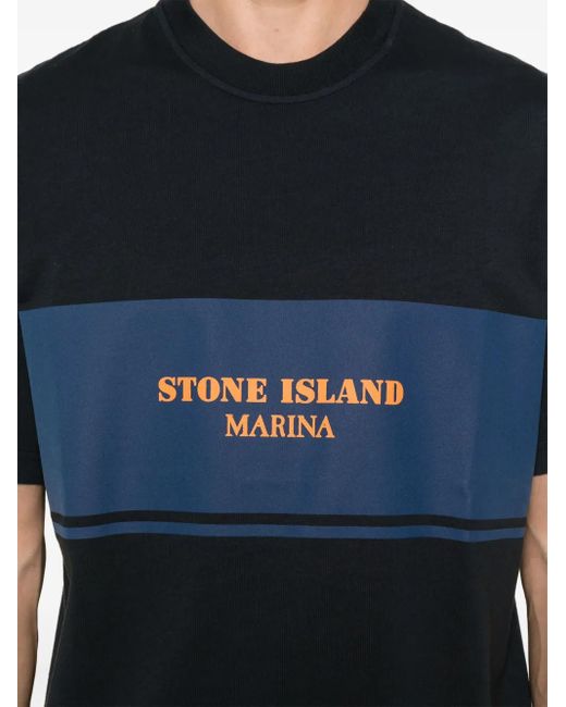 T-Shirt Con Logo di Stone Island in Black da Uomo
