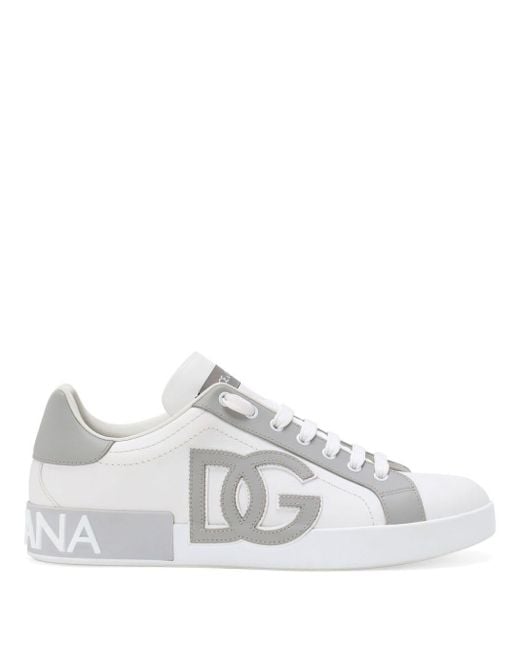 Dolce & Gabbana Portofino Leren Sneakers in het White voor heren