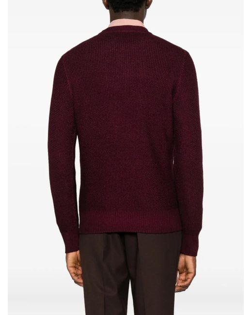 Tagliatore Purple Crew-Neck Sweater for men