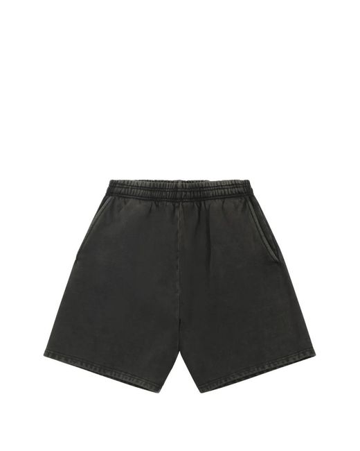 Entire studios Black Washed Elasticated-Waistband Shorts