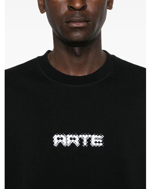 Arte' Black Logo-Print Sweatshirt for men