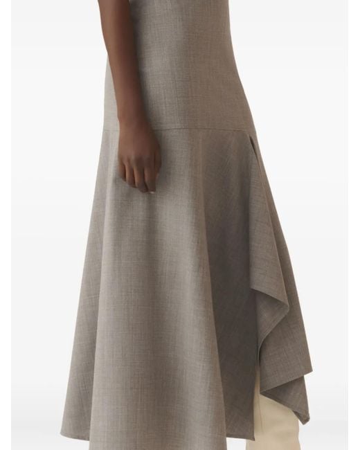 Fabiana Filippi Gray Asymmetrical Ruffled Skirt
