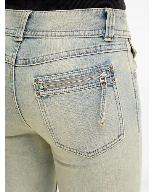 Miss Sixty Green Zip-Pocket Flared Jeans