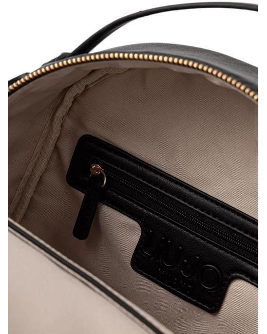 Liu Jo Black Monogram-Print Backpack