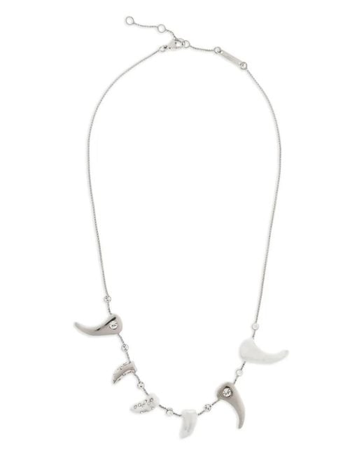 Marni White Embellished-Claws Necklace