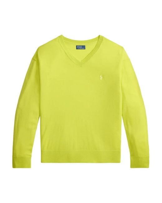 Polo Ralph Lauren Yellow V-Neck Merino Sweater