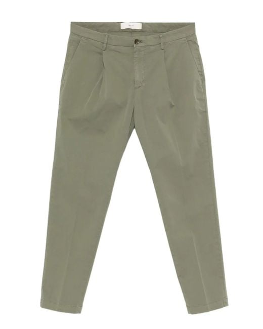 Briglia 1949 Green Tiberio Pleated-Front Chinos for men