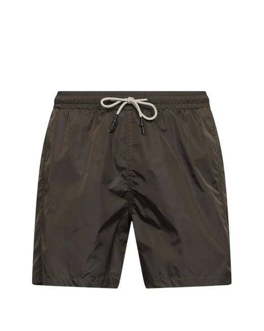 D4.0 Gray Drawstring-Waist Swim Shorts for men