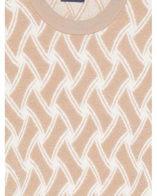 Drumohr Natural Geometric-Pattern Wool Sweater for men