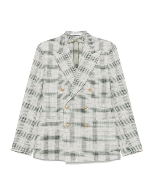 メンズ Tagliatore チェック ジャケット Gray