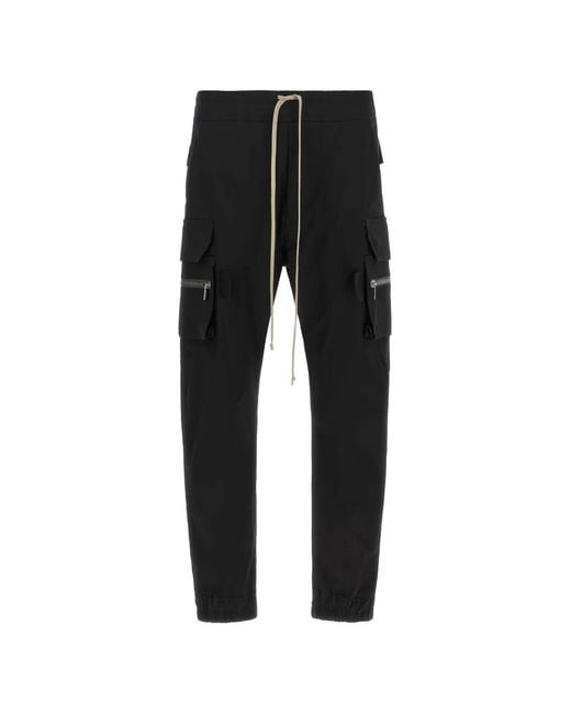 Rick Owens Black Tower Mastodon Cargo Drawstring Pants for men