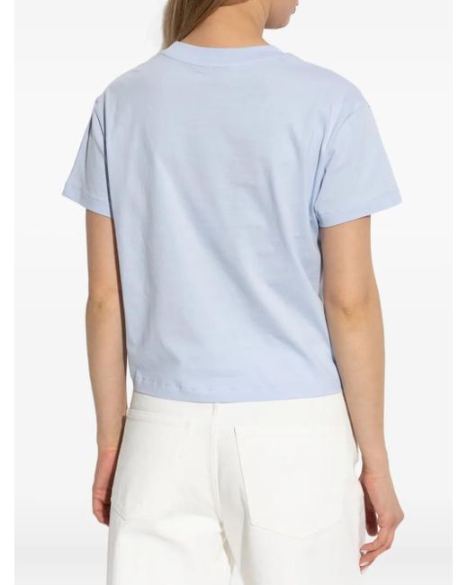 A.P.C. Logo-embroidered T-shirt Blue