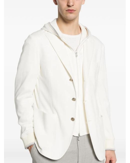 Eleventy White Cotton Jacket for men