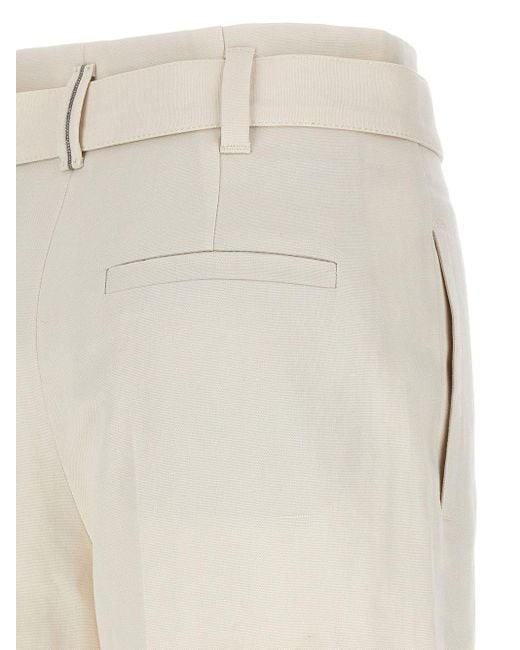 Brunello Cucinelli Natural Straight-Leg Trousers