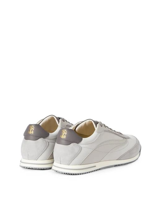 Brunello Cucinelli White Panelled Sneakers for men
