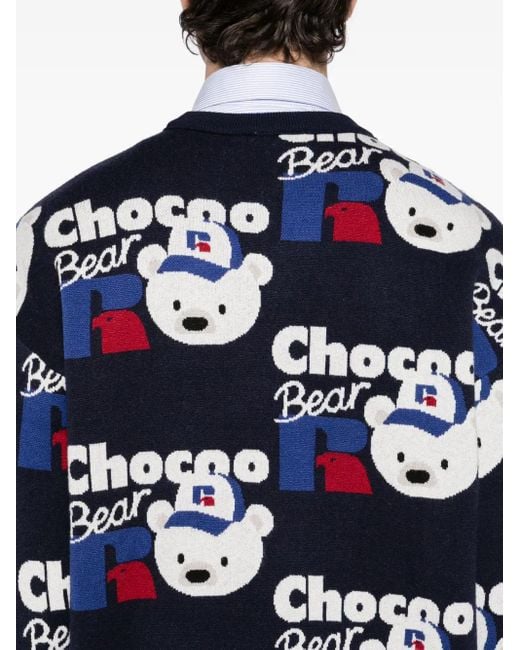 Chocoolate Blue X Russell Athletic Bear-Print Jumper for men