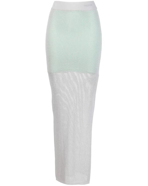 Patrizia Pepe Gray Knitted Maxi Skirt