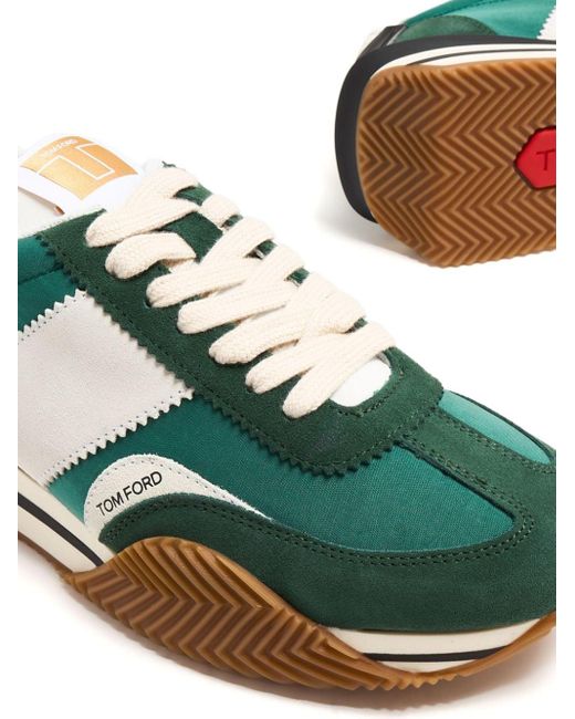 Tom Ford James Sneakers mit Wildledereinsätzen in Green für Herren
