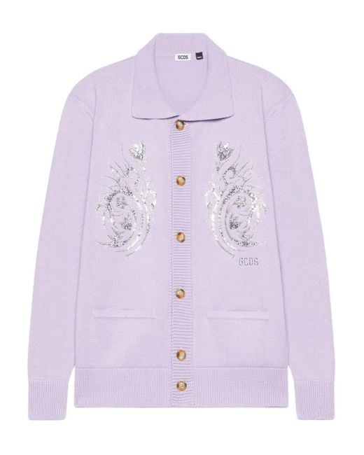 Gcds Purple Flowers Cardigan