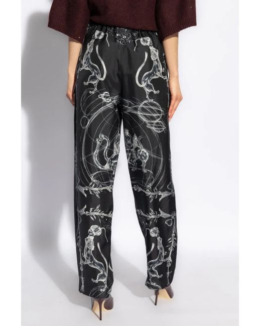 Fabiana Filippi Black Abstract Print Trousers